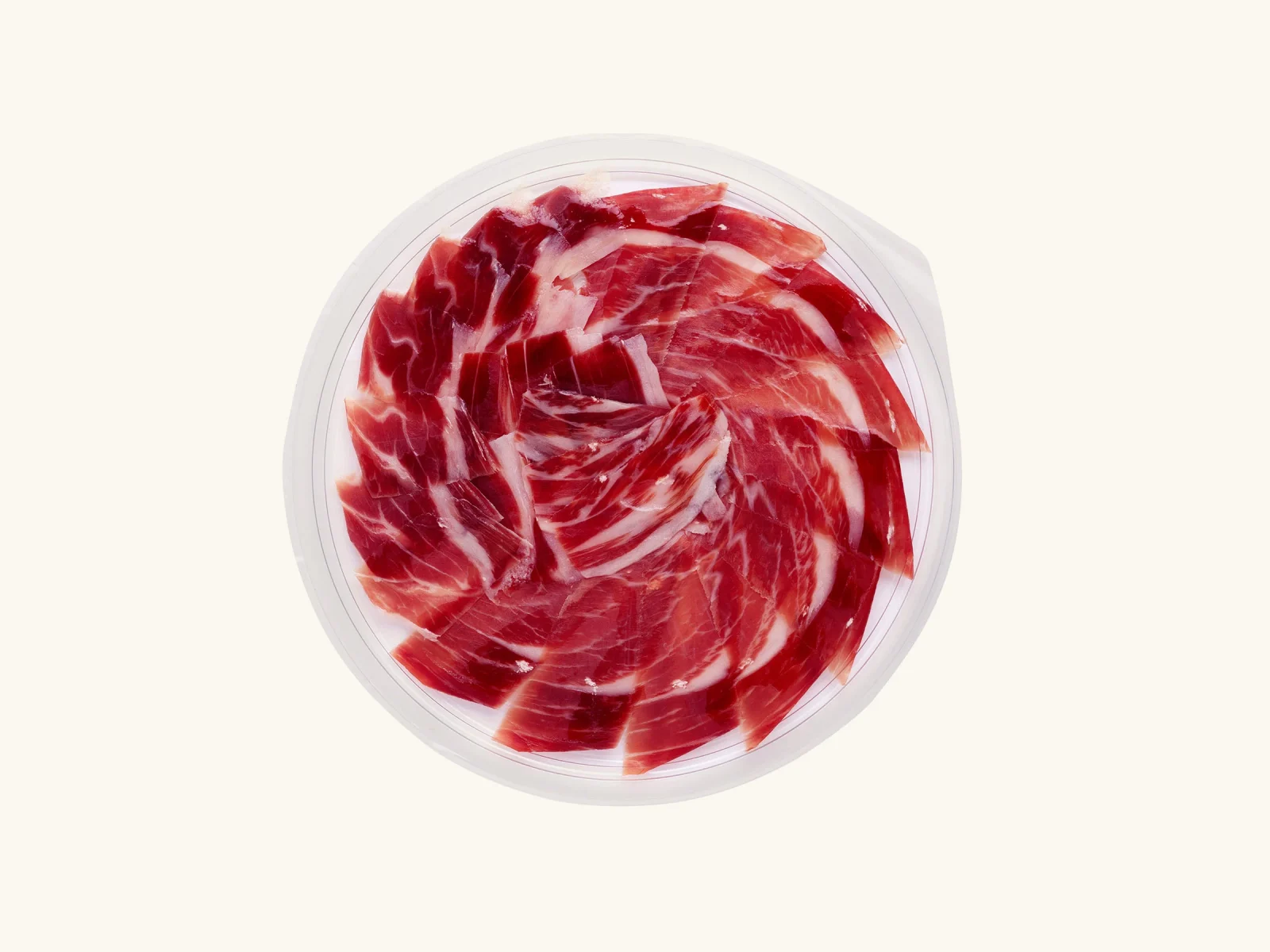 Jamón de bellota 100% ibérico, plato «Redondos» 100 g — as it is served